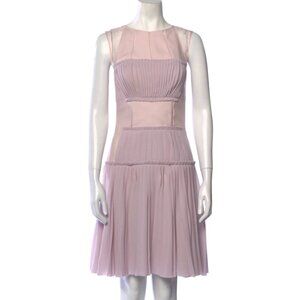 Stunning Carolina Herrera Pink Sleeveless Sheer Bodice Dress, Size 4